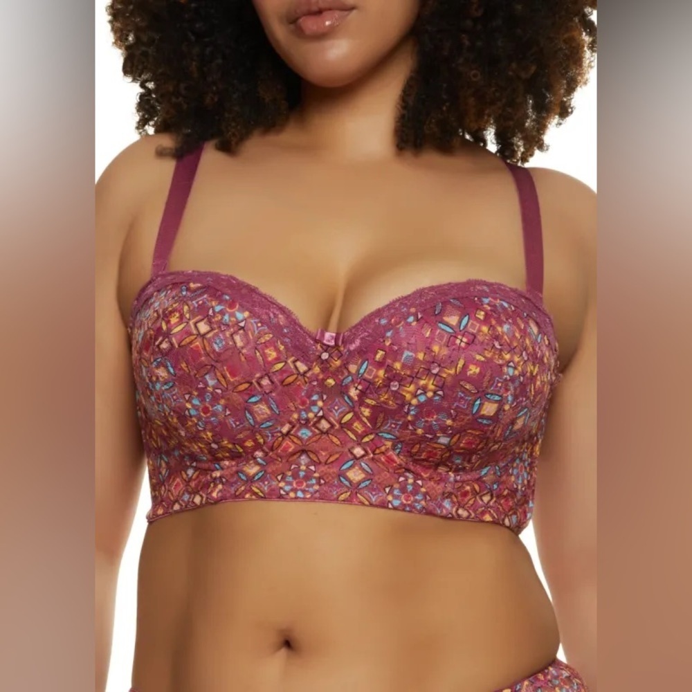 NWT Set of 2 Multicolor Lace Bralette Bra Women’s Size 36D